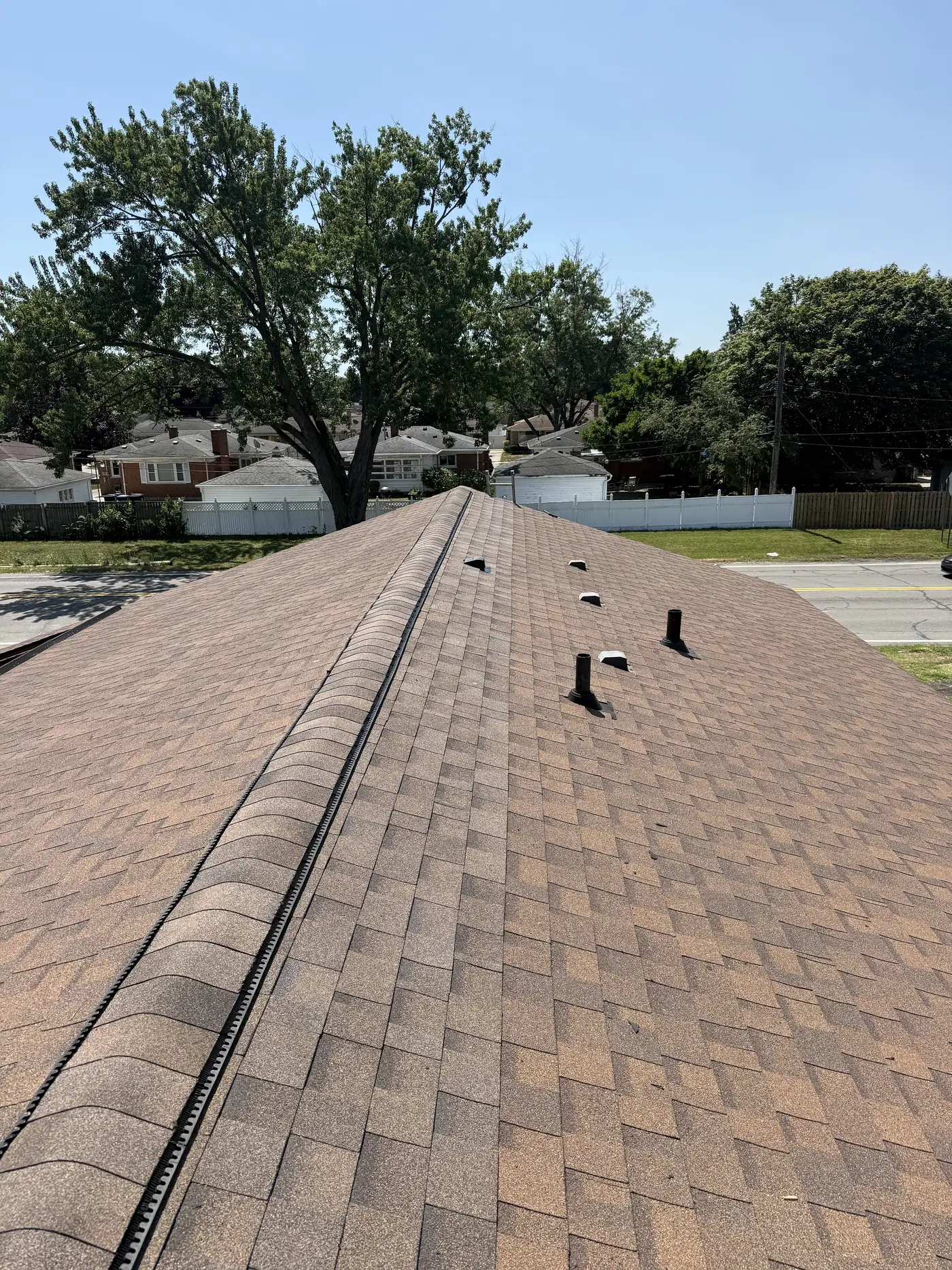 Clean ridge line and vents